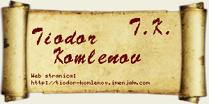 Tiodor Komlenov vizit kartica